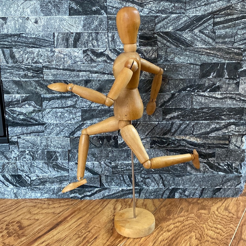 Poseable Wooden Figure for Drawing, 12” tall